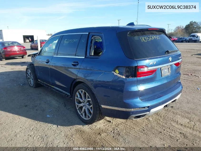 2020 BMW X7 xDrive40I VIN: 5UXCW2C06L9C38374 Lot: 40822950