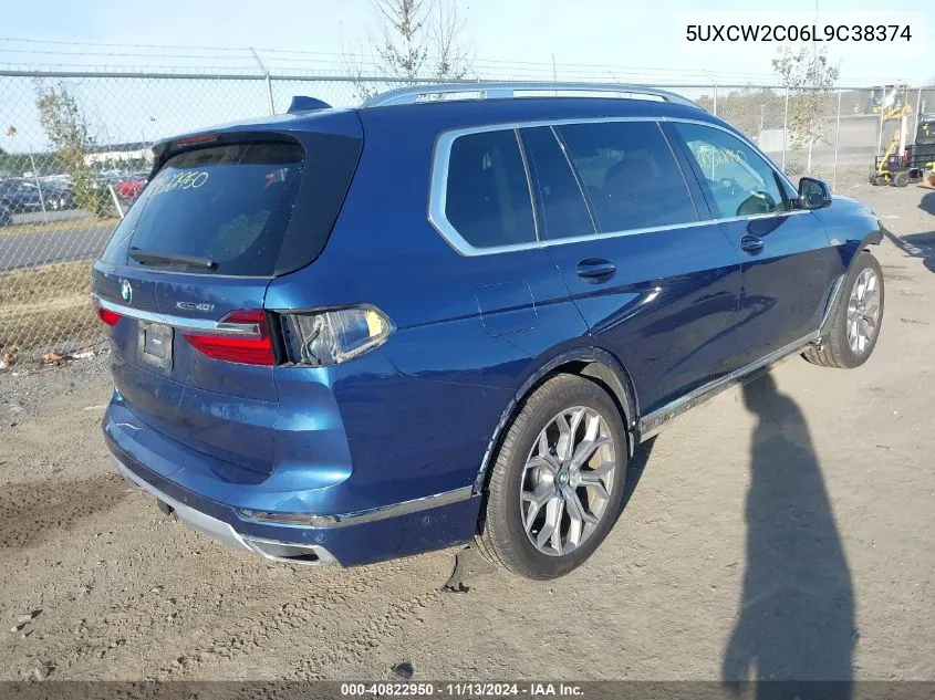 2020 BMW X7 xDrive40I VIN: 5UXCW2C06L9C38374 Lot: 40822950