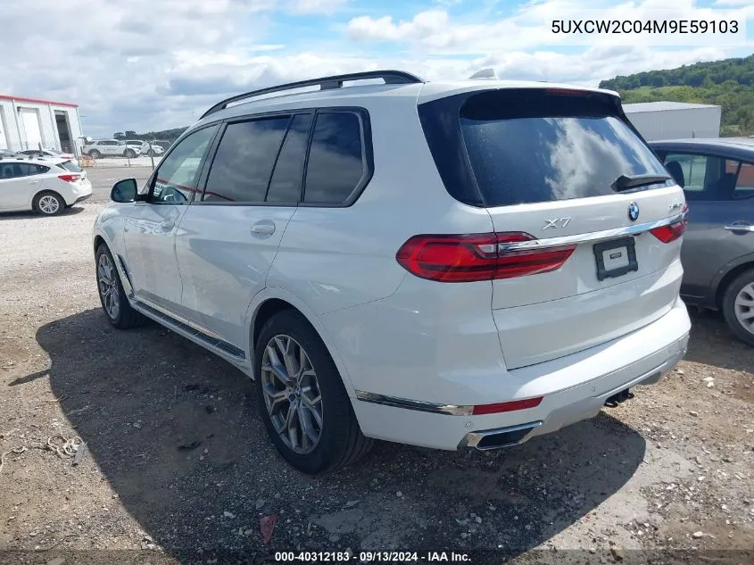 2021 BMW X7 xDrive40I VIN: 5UXCW2C04M9E59103 Lot: 40312183