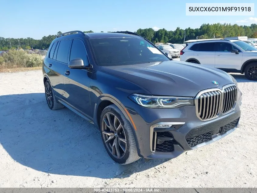 2021 BMW X7 M50I VIN: 5UXCX6C01M9F91918 Lot: 40423753