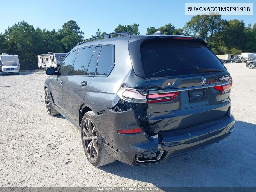 2021 BMW X7 M50I VIN: 5UXCX6C01M9F91918 Lot: 40423753