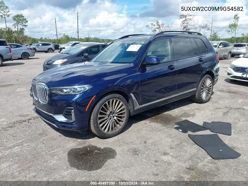 2021 BMW X7 xDrive40I VIN: 5UXCW2C09M9G54582 Lot: 40497398