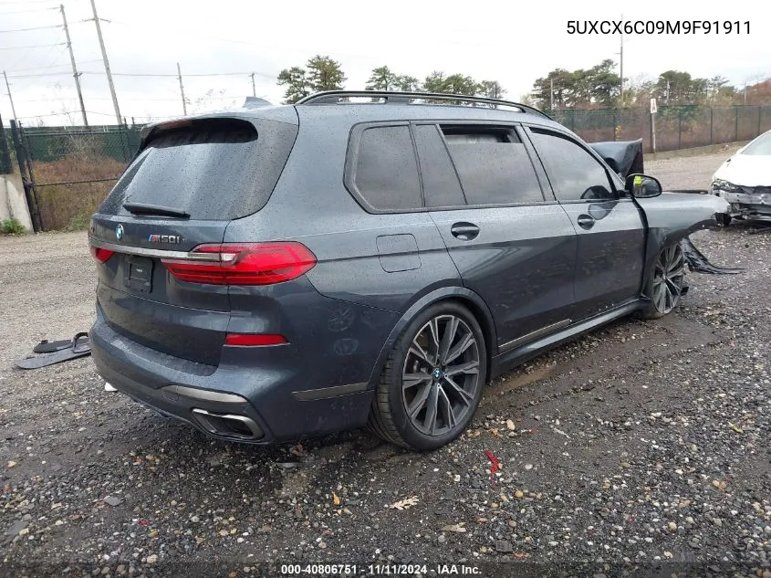 2021 BMW X7 M50I VIN: 5UXCX6C09M9F91911 Lot: 40806751