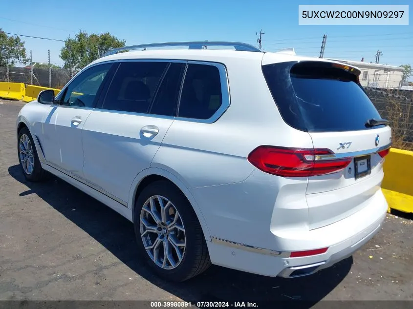 2022 BMW X7 xDrive40I VIN: 5UXCW2C00N9N09297 Lot: 39980891