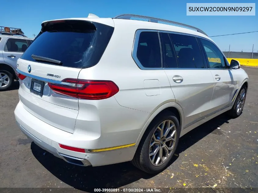 2022 BMW X7 xDrive40I VIN: 5UXCW2C00N9N09297 Lot: 39980891