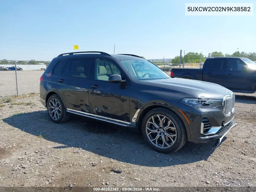 2022 BMW X7 xDrive40I VIN: 5UXCW2C02N9K38582 Lot: 40252382