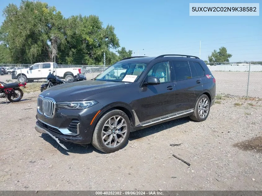 2022 BMW X7 xDrive40I VIN: 5UXCW2C02N9K38582 Lot: 40252382