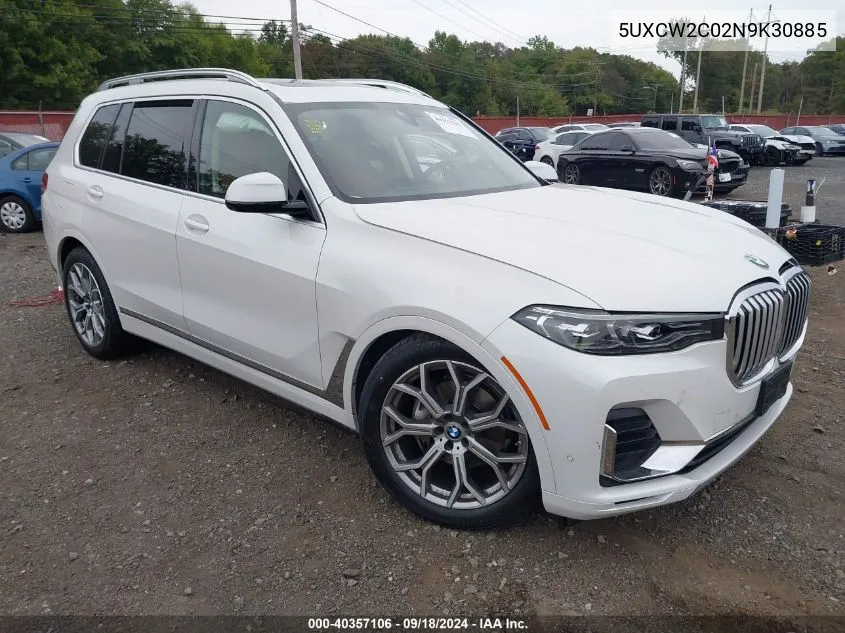 2022 BMW X7 xDrive40I VIN: 5UXCW2C02N9K30885 Lot: 40357106