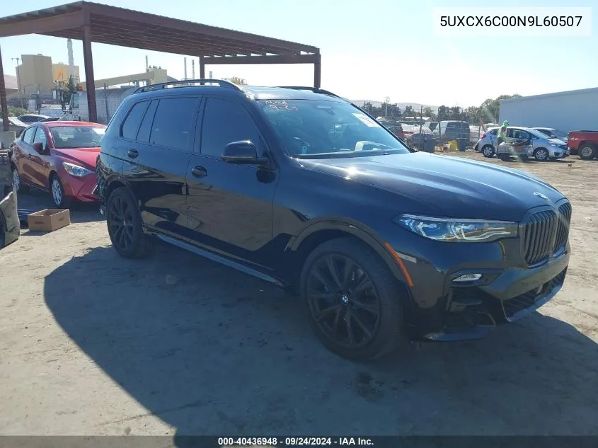 2022 BMW X7 M50I VIN: 5UXCX6C00N9L60507 Lot: 40436948