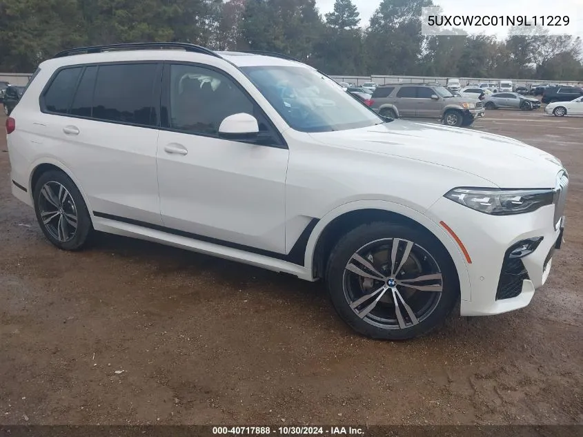 2022 BMW X7 xDrive40I VIN: 5UXCW2C01N9L11229 Lot: 40717888