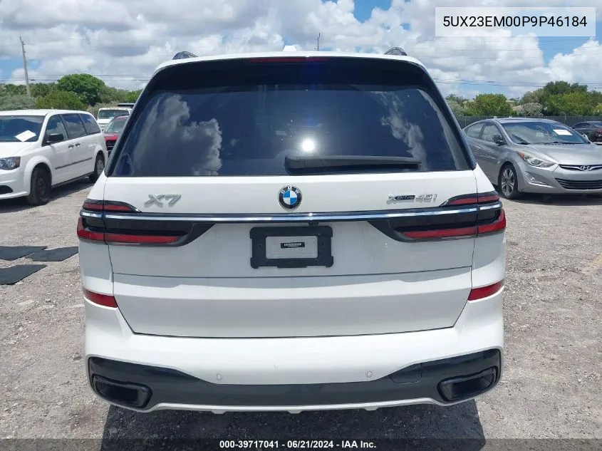 2023 BMW X7 xDrive40I VIN: 5UX23EM00P9P46184 Lot: 39717041