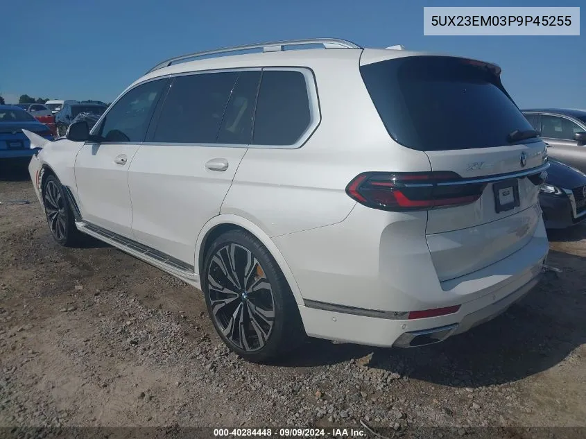 2023 BMW X7 xDrive40I VIN: 5UX23EM03P9P45255 Lot: 40284448