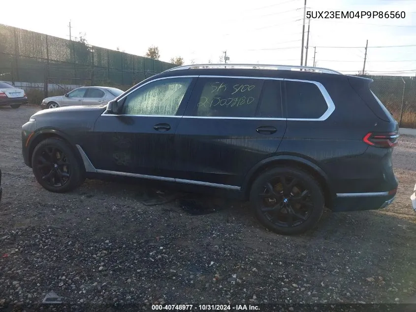 2023 BMW X7 xDrive40I VIN: 5UX23EM04P9P86560 Lot: 40748977