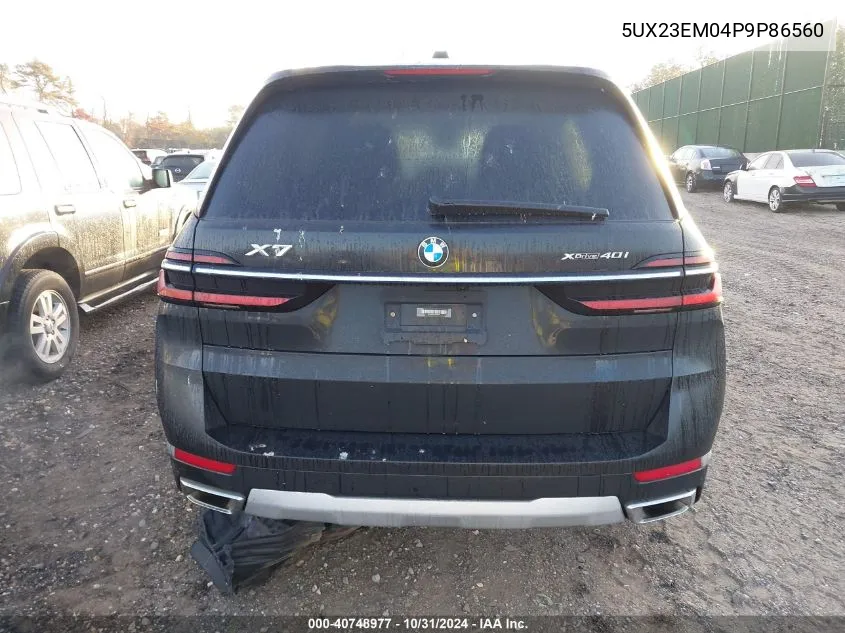 2023 BMW X7 xDrive40I VIN: 5UX23EM04P9P86560 Lot: 40748977