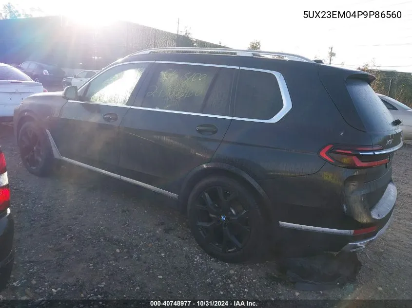 2023 BMW X7 xDrive40I VIN: 5UX23EM04P9P86560 Lot: 40748977