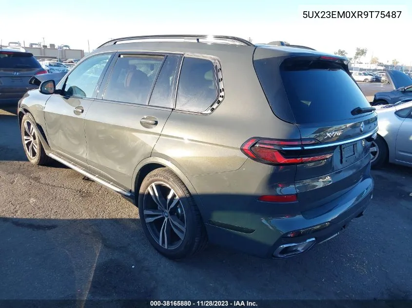 2024 BMW X7 xDrive40I VIN: 5UX23EM0XR9T75487 Lot: 38165880