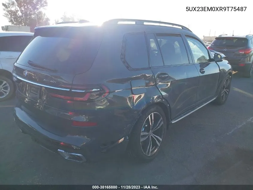 2024 BMW X7 xDrive40I VIN: 5UX23EM0XR9T75487 Lot: 38165880