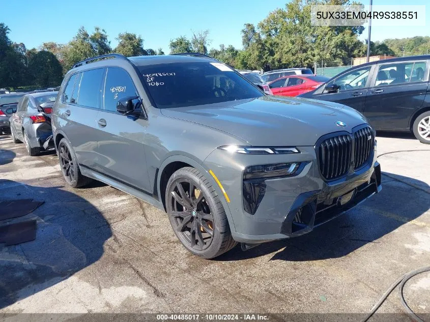 2024 BMW X7 M60I VIN: 5UX33EM04R9S38551 Lot: 40485017