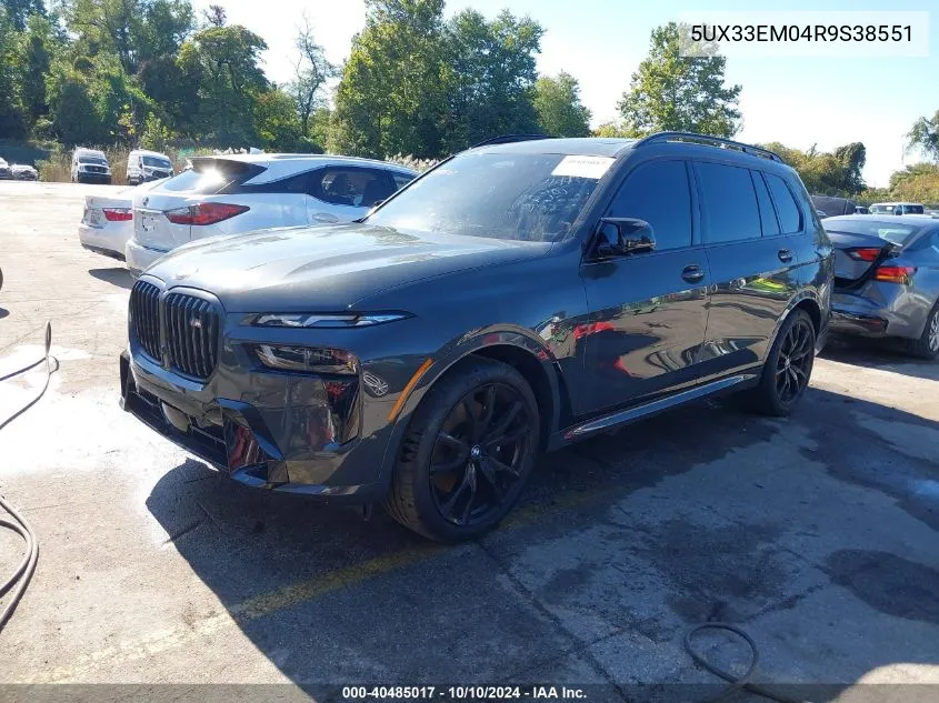 2024 BMW X7 M60I VIN: 5UX33EM04R9S38551 Lot: 40485017