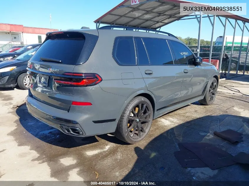 2024 BMW X7 M60I VIN: 5UX33EM04R9S38551 Lot: 40485017