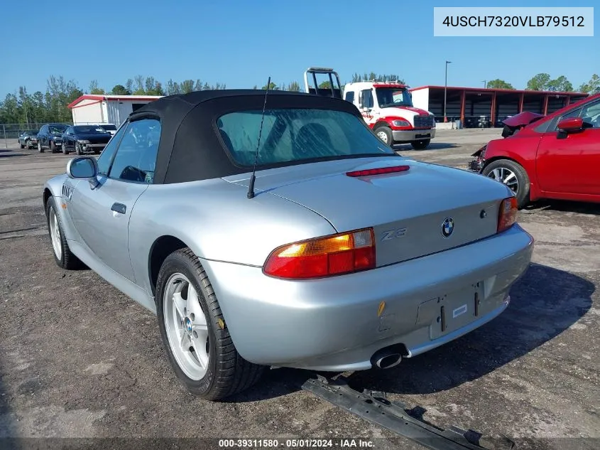 1997 BMW Z3 1.9L Roadster VIN: 4USCH7320VLB79512 Lot: 39311580