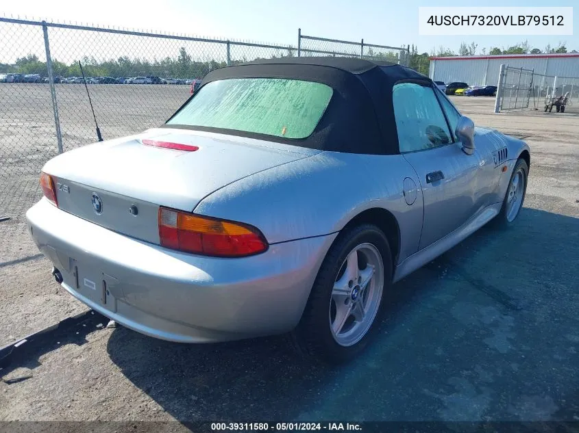 4USCH7320VLB79512 1997 BMW Z3 1.9L Roadster