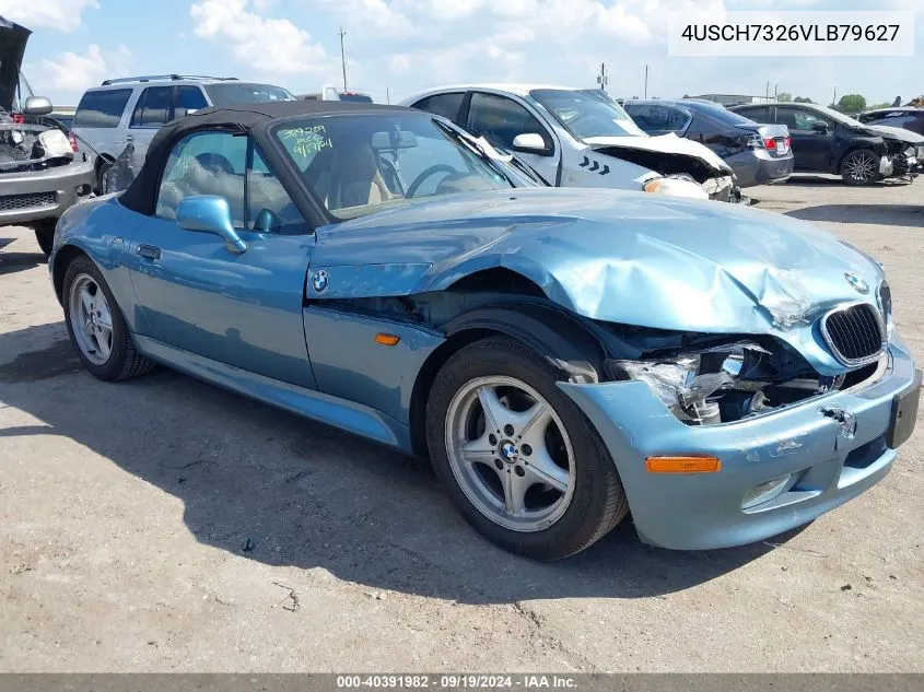 1997 BMW Z3 1.9L Roadster VIN: 4USCH7326VLB79627 Lot: 40391982