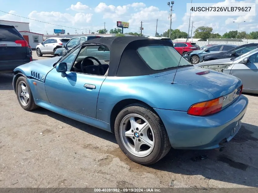 1997 BMW Z3 1.9L Roadster VIN: 4USCH7326VLB79627 Lot: 40391982