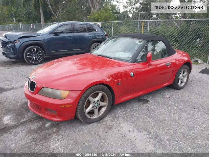 1997 BMW Z3 2.8L VIN: 4USCJ3322VLC01393 Lot: 40598186