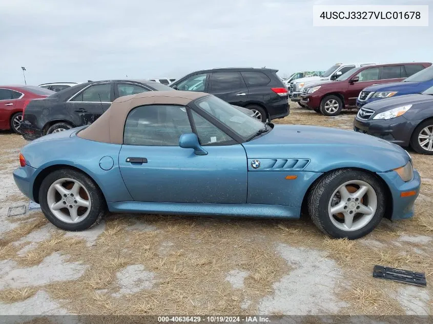 1997 BMW Z3 2.8 VIN: 4USCJ3327VLC01678 Lot: 40636429