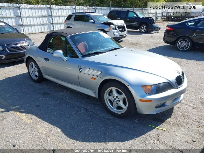 1998 BMW Z3 1.9 VIN: 4USCH7332WLE10081 Lot: 40530794