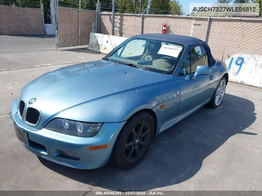 1998 BMW Z3 1.9 VIN: 4USCH7327WLE06812 Lot: 40540293