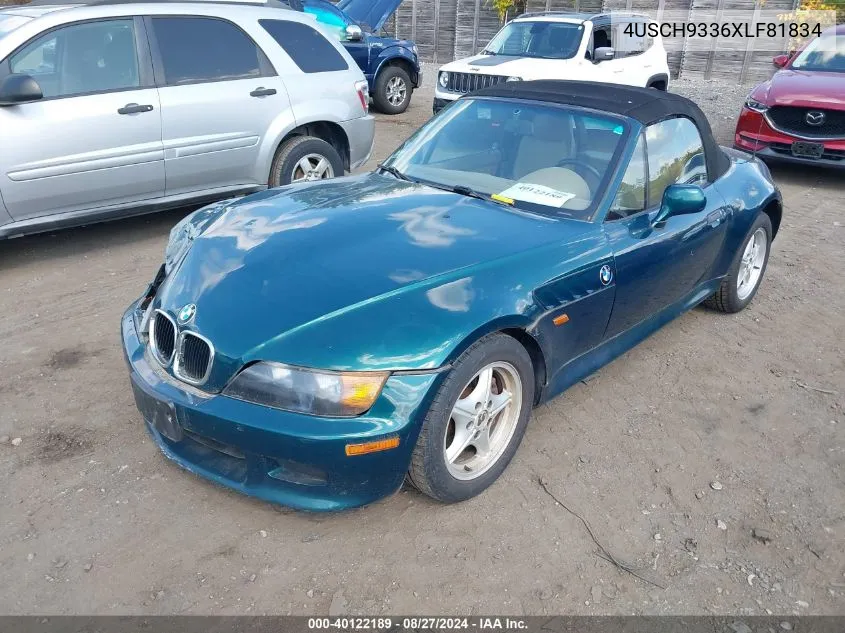 1999 BMW Z3 2.3 VIN: 4USCH9336XLF81834 Lot: 40122189