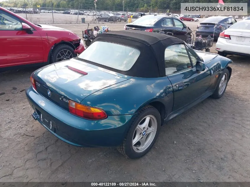 1999 BMW Z3 2.3 VIN: 4USCH9336XLF81834 Lot: 40122189