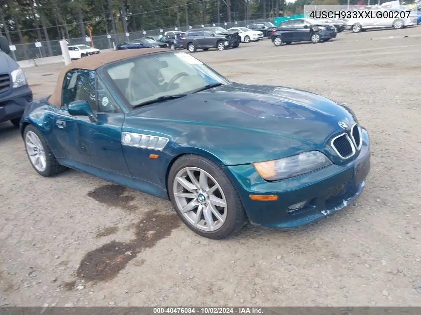 1999 BMW Z3 2.3 VIN: 4USCH933XXLG00207 Lot: 40476084