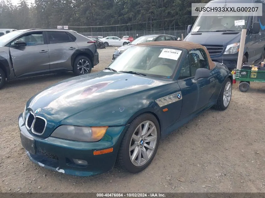 1999 BMW Z3 2.3 VIN: 4USCH933XXLG00207 Lot: 40476084