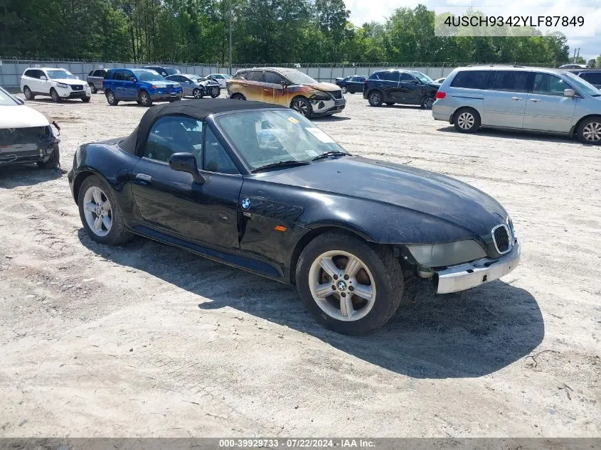 2000 BMW Z3 2.3 VIN: 4USCH9342YLF87849 Lot: 39929733