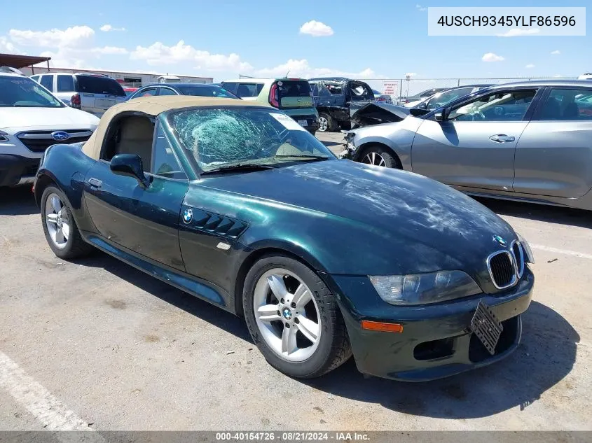 2000 BMW Z3 2.3 VIN: 4USCH9345YLF86596 Lot: 40154726