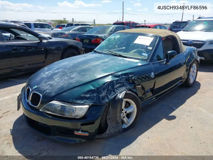 2000 BMW Z3 2.3 VIN: 4USCH9345YLF86596 Lot: 40154726