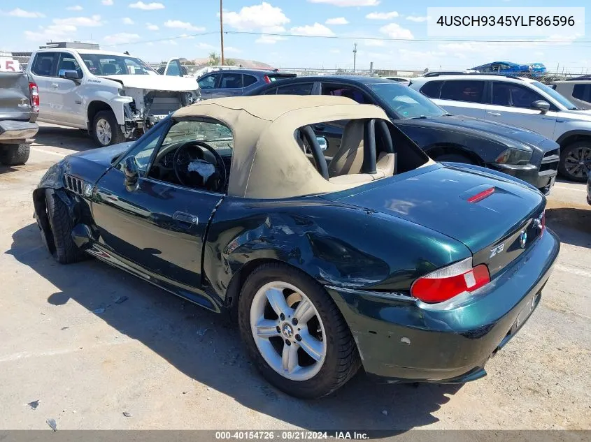 4USCH9345YLF86596 2000 BMW Z3 2.3