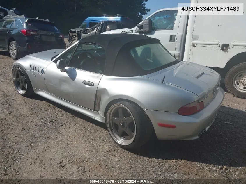 2000 BMW Z3 2.8 VIN: 4USCH334XYLF71489 Lot: 40319478