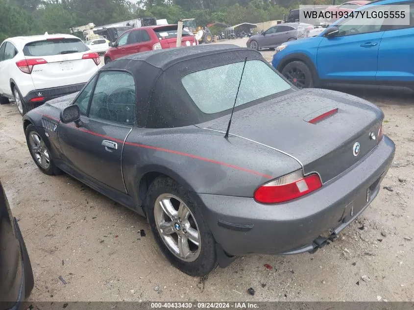 2000 BMW Z3 2.3 VIN: WBACH9347YLG05555 Lot: 40433430