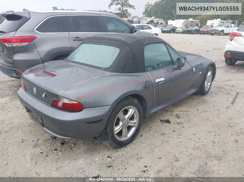 2000 BMW Z3 2.3 VIN: WBACH9347YLG05555 Lot: 40433430