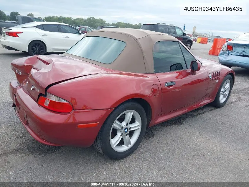 4USCH9343YLF86435 2000 BMW Z3 2.3