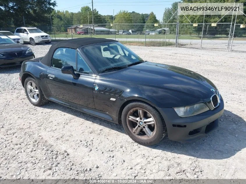 2000 BMW Z3 2.3 VIN: WBACH9346YLF90921 Lot: 40501478