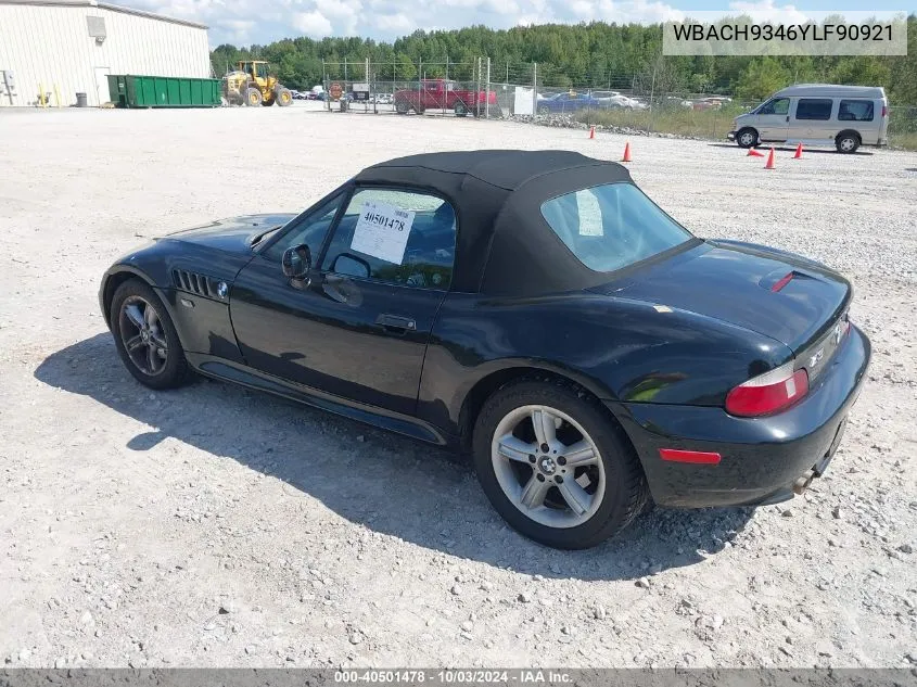 2000 BMW Z3 2.3 VIN: WBACH9346YLF90921 Lot: 40501478