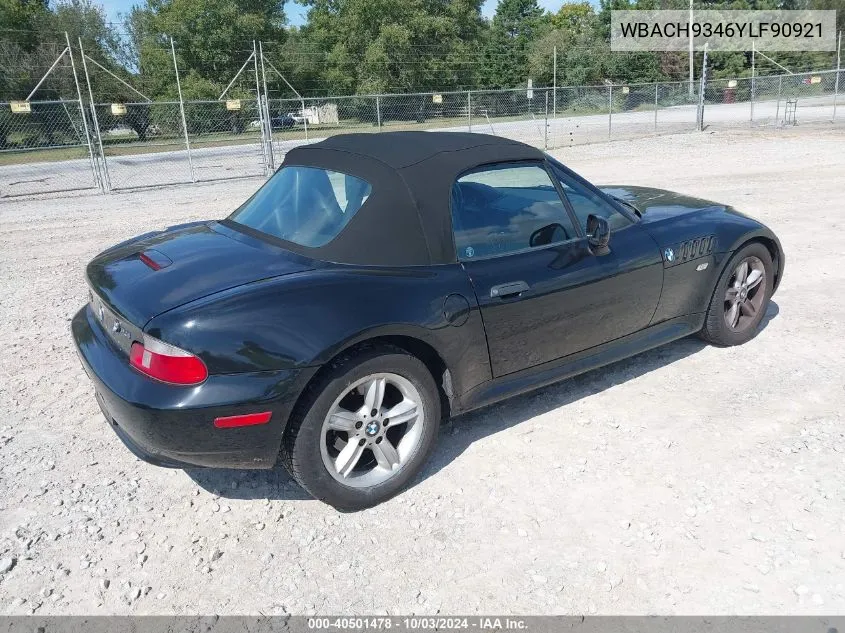 2000 BMW Z3 2.3 VIN: WBACH9346YLF90921 Lot: 40501478