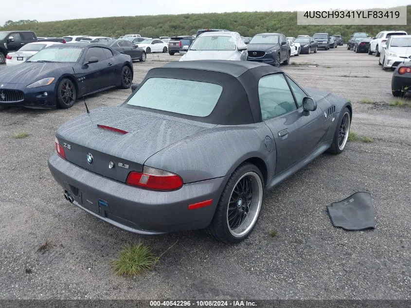 2000 BMW Z3 2.3 VIN: 4USCH9341YLF83419 Lot: 40542296