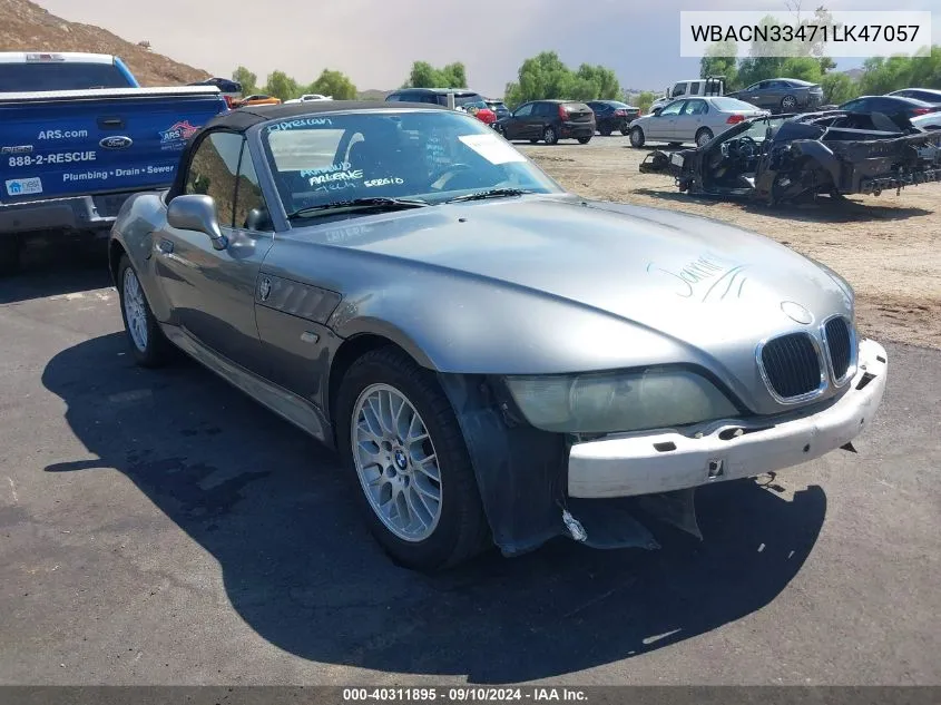 WBACN33471LK47057 2001 BMW Z3 2.5I