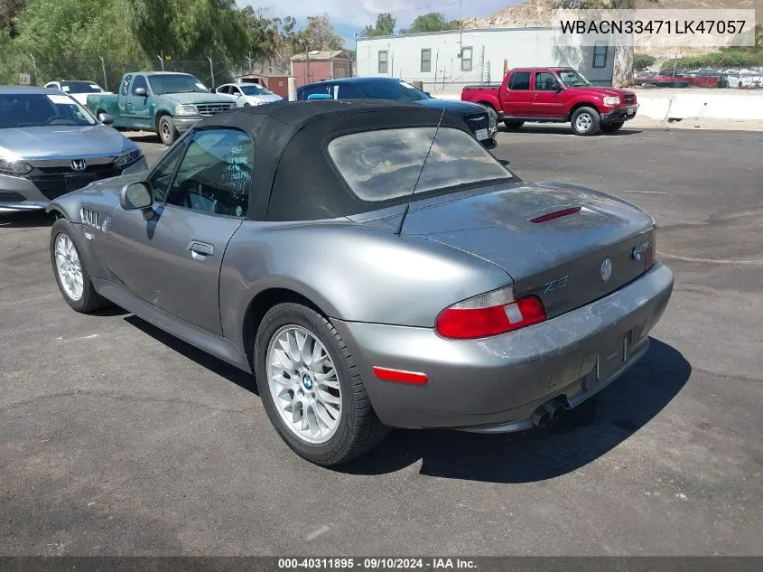 WBACN33471LK47057 2001 BMW Z3 2.5I